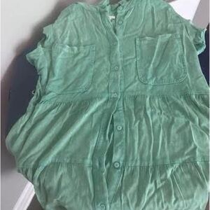 Jules and James Green Button-Up Shirt Dress